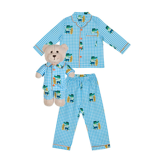 Surfer Dino Sırt Çantalı Uyku Arkadaşlı Pijama Seti