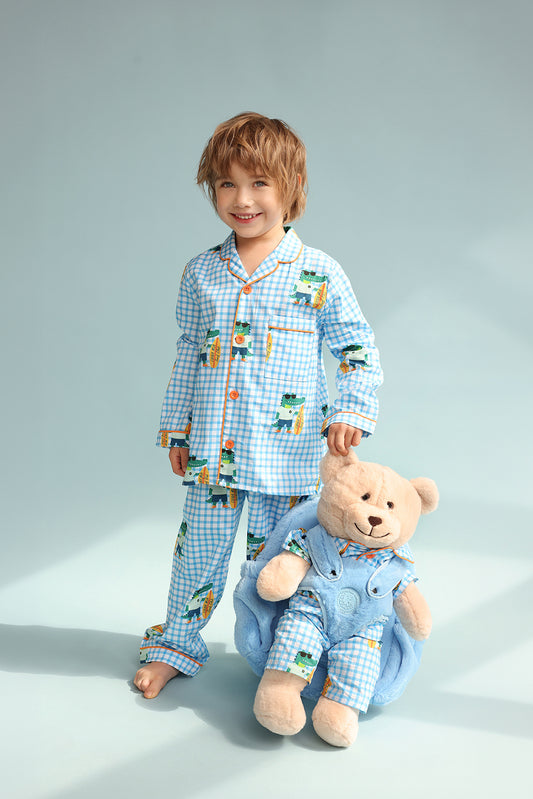 Surfer Dino Sırt Çantalı Uyku Arkadaşlı Pijama Seti