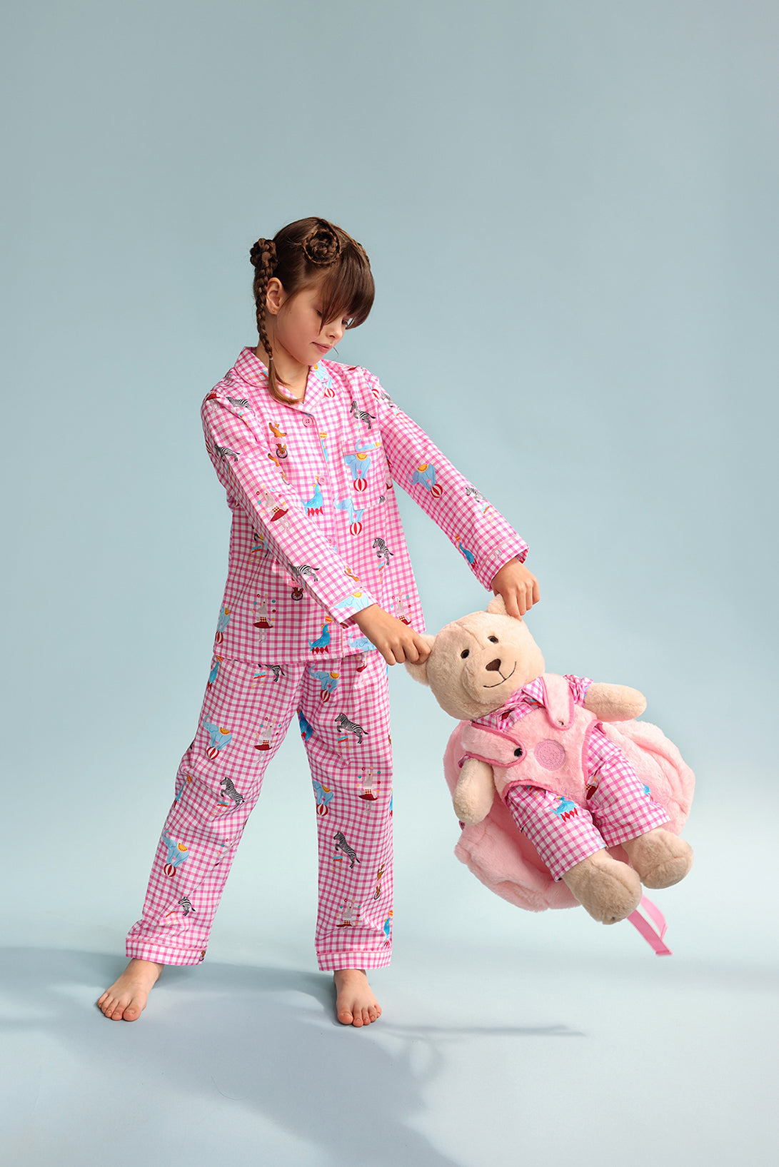 Pink Circus Sırt Çantalı Uyku Arkadaşlı Pijama Seti