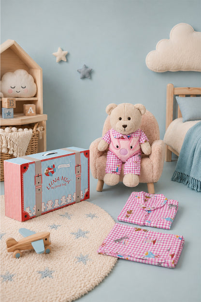 Pink Circus Sırt Çantalı Uyku Arkadaşlı Pijama Seti
