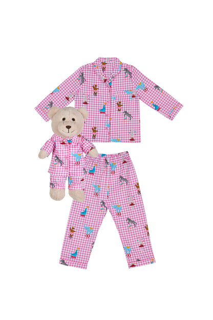 Pink Circus Sırt Çantalı Uyku Arkadaşlı Pijama Seti