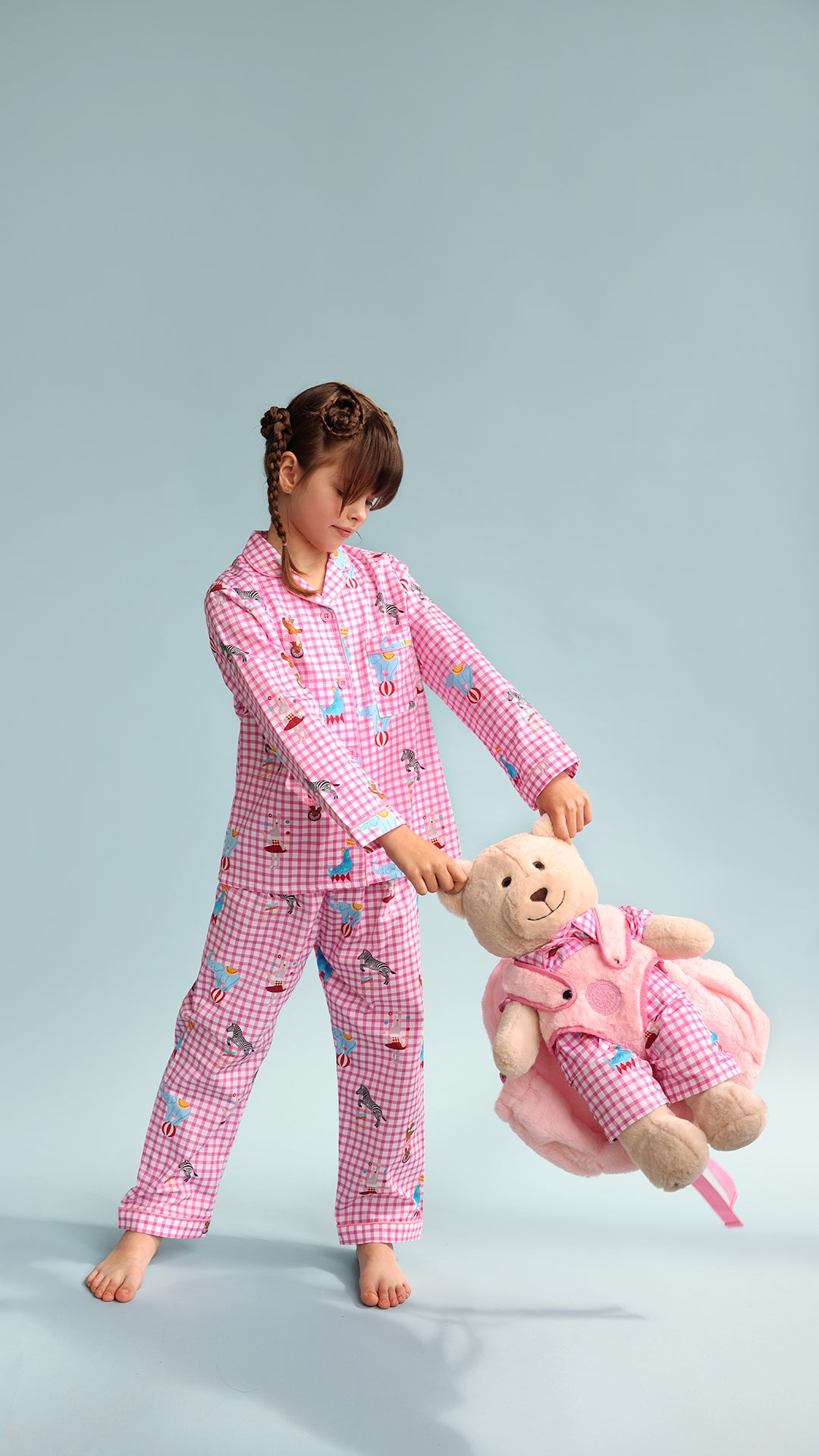 Pink Circus Sırt Çantalı Uyku Arkadaşlı Pijama Seti