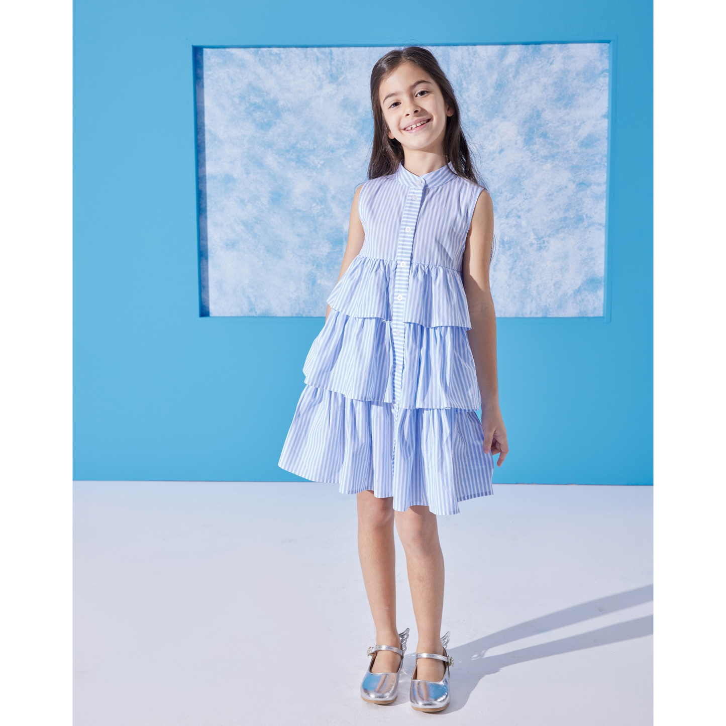 Azur Elbise ve Fiyonk Toka