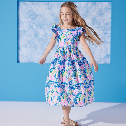 Watercolor Elbise ve Fiyonk Toka