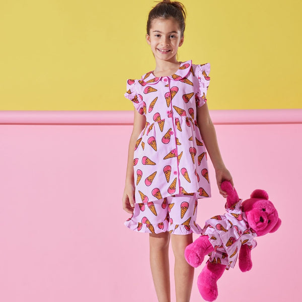 Ice Cream Uyku Arkadaşlı Pijama Seti