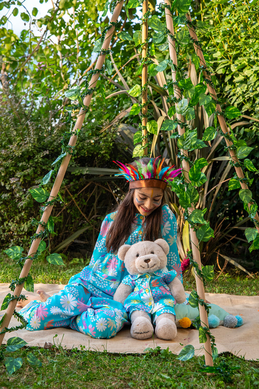 Turquoise Uyku Arkadaşlı Pijama Seti