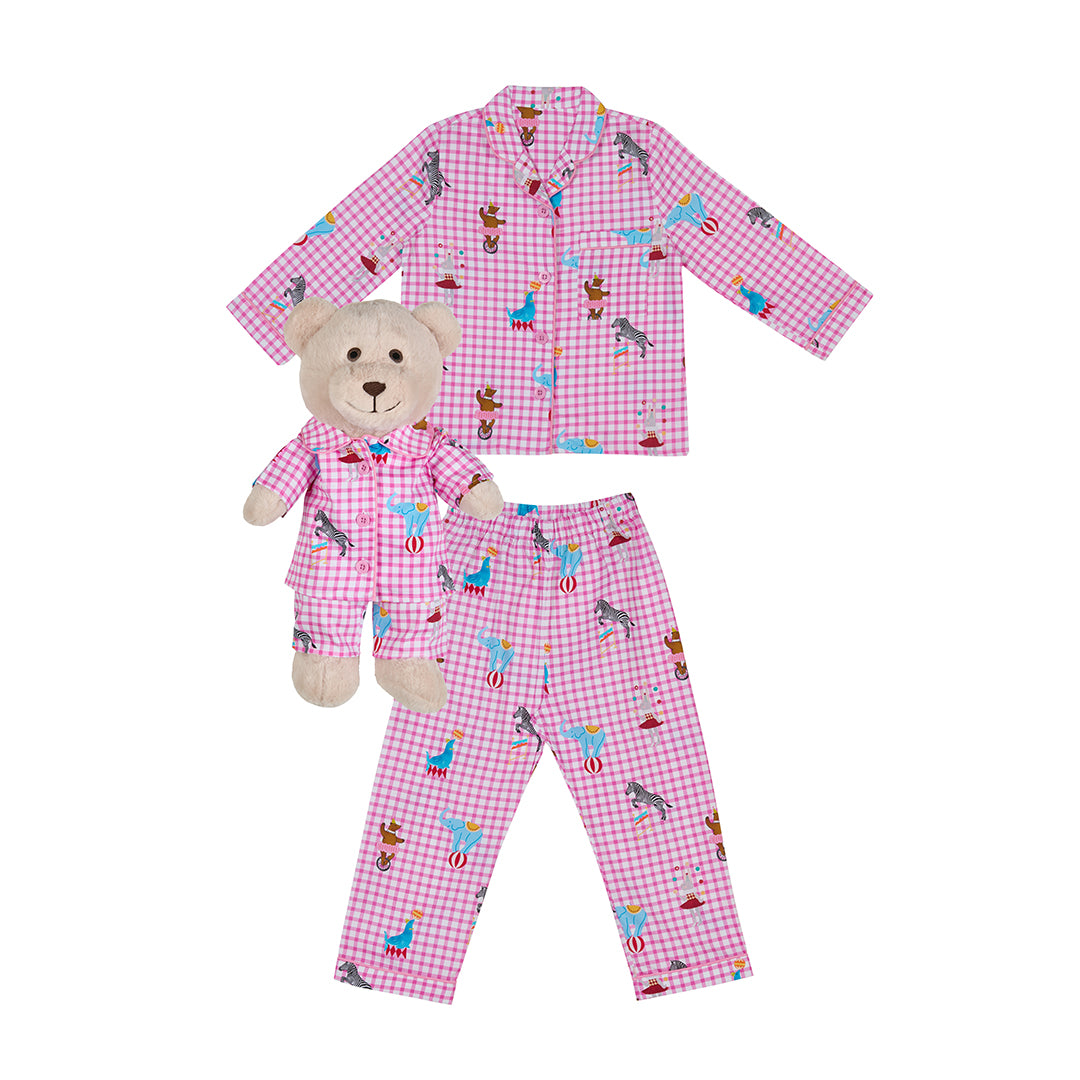 Pink Circus Sırt Çantalı Uyku Arkadaşlı Pijama Seti